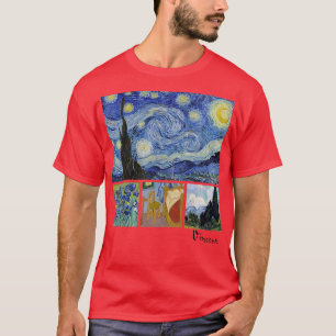 Van Gogh Starry Night, Irises, Room with Chair, an T-Shirt