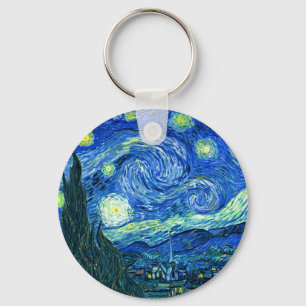 van gogh starry night key ring