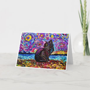 Van Gogh Starry Night Kitty Cat <Blank Inside> Announcement