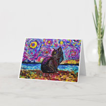 Van Gogh Starry Night Kitty Cat <Blank Inside>