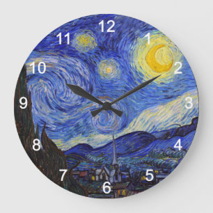 van Gogh , "Starry Night" Large Clock