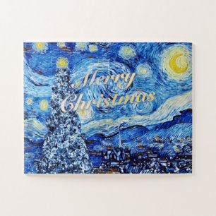 Van Gogh - Starry Night Merry Christmas Jigsaw Puzzle