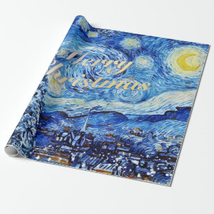 Van Gogh - Starry Night Merry Christmas Wrapping Paper