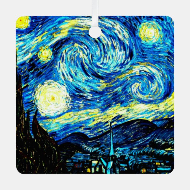 Van Gogh - Starry Night Metal Tree Decoration (Front)