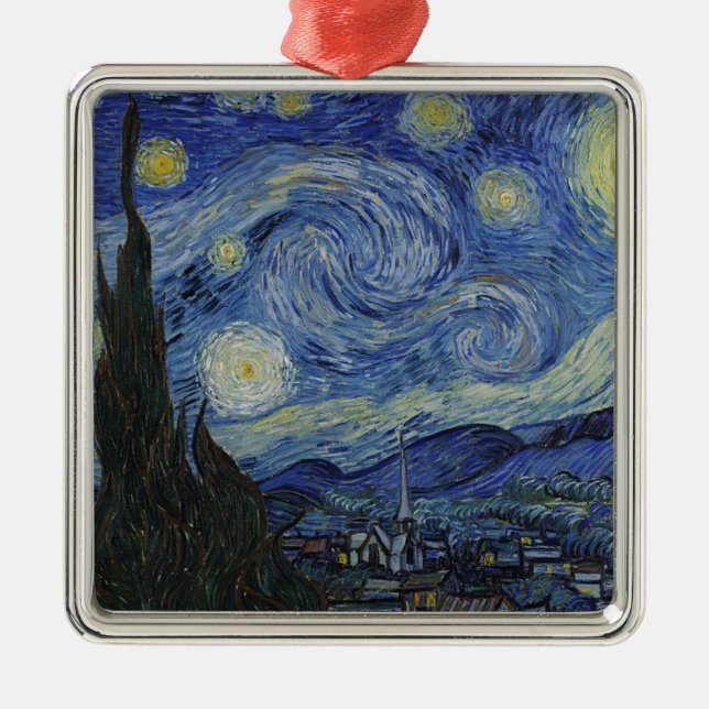 Van Gogh Starry Night Metal Tree Decoration (Front)