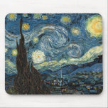 Van Gogh Starry Night Mouse Mat<br><div class="desc">Vincent Van Gogh’s famous painting Starry Night is one of the most iconic artworks in history, celebrated for its vibrant swirls and emotional depth. Painted in 1889 during Van Gogh's time in an asylum, Starry Night captures a dreamy night sky filled with bold, expressive strokes and a celestial glow. This...</div>
