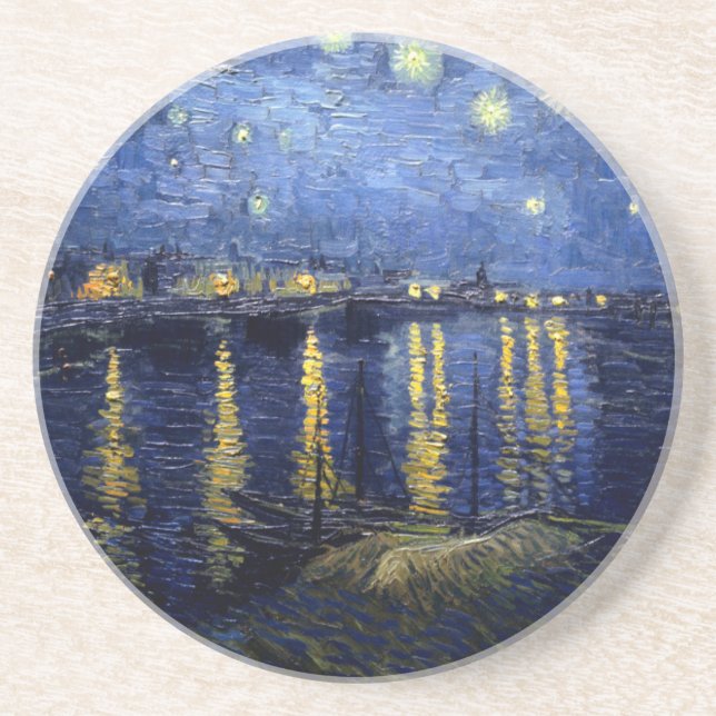 Van Gogh Starry Night Over Rhone Coaster (Front)