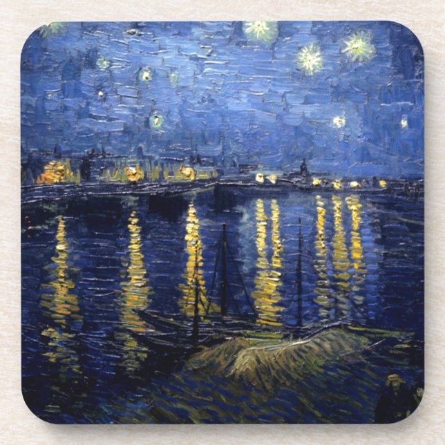 Van Gogh Starry Night Over Rhone Coaster (Front)