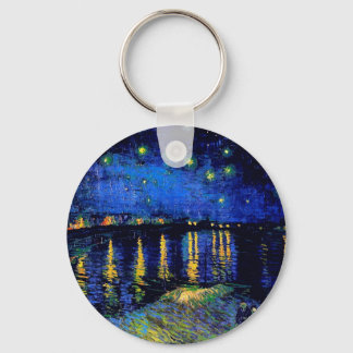 Van Gogh Starry Night Over Rhone (F474) Fine Art Key Ring
