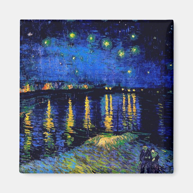 Van Gogh Starry Night Over Rhone  (F474) Fine Art Magnet (Front)