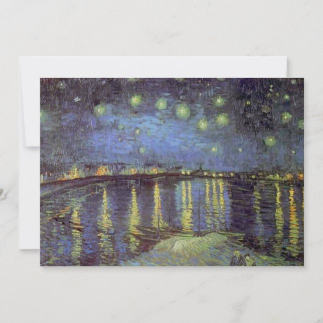 Van Gogh Starry Night Over Rhone Holiday Card (Front)