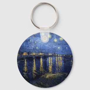 Van Gogh Starry Night Over Rhone Key Ring