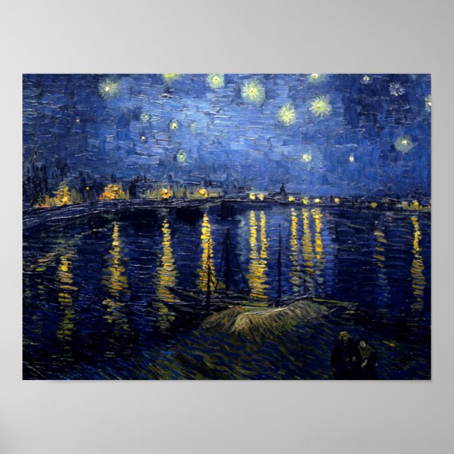 Van Gogh Starry Night Over Rhone Poster (Front)