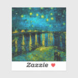 Van Gogh Starry Night Over the Rhône<br><div class="desc">Sticker featuring Vincent van Gogh’s oil painting Starry Night Over the Rhône (1888). Shining yellow stars decorate the blue night sky as a couple strolls along a riverbank in Arles. A perfect gift for fans of Post-Impressionism and Dutch art.</div>