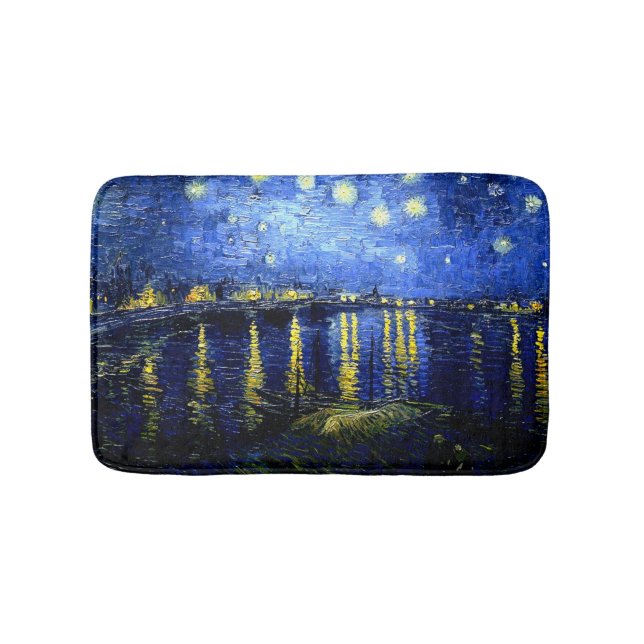 Van Gogh - Starry Night over the Rhone Bath Mat (Front)