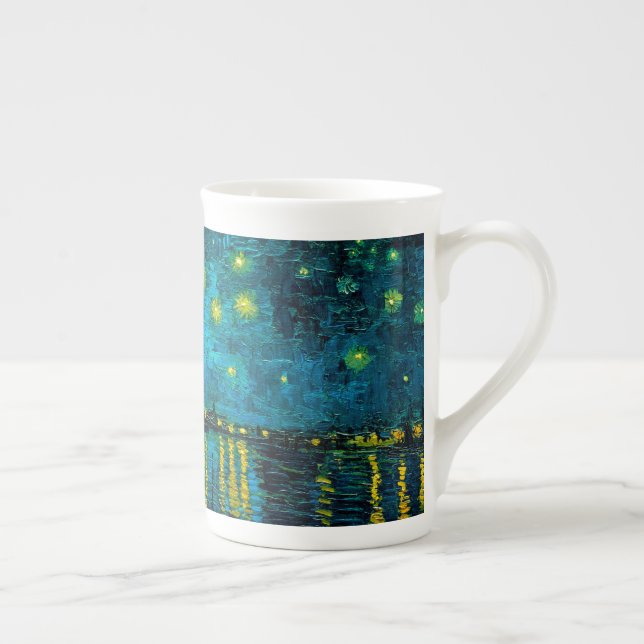 Van Gogh Starry Night Over the Rhône  Bone China Mug (Right)