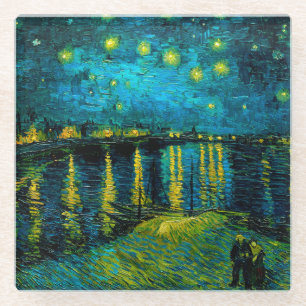 Van Gogh Starry Night Over the Rhône Glass Coaster