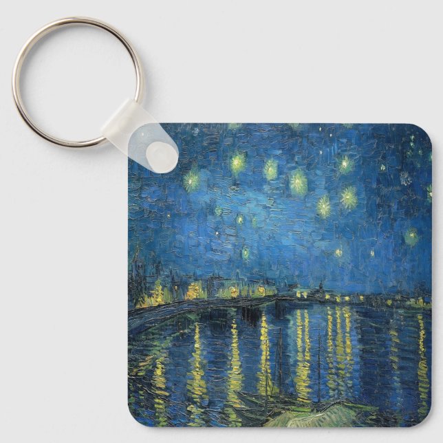 Van Gogh Starry Night Over the Rhone Key Ring (Front)
