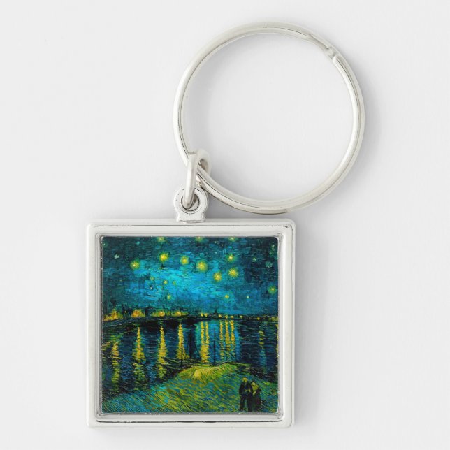 Van Gogh Starry Night Over the Rhône  Key Ring (Front)