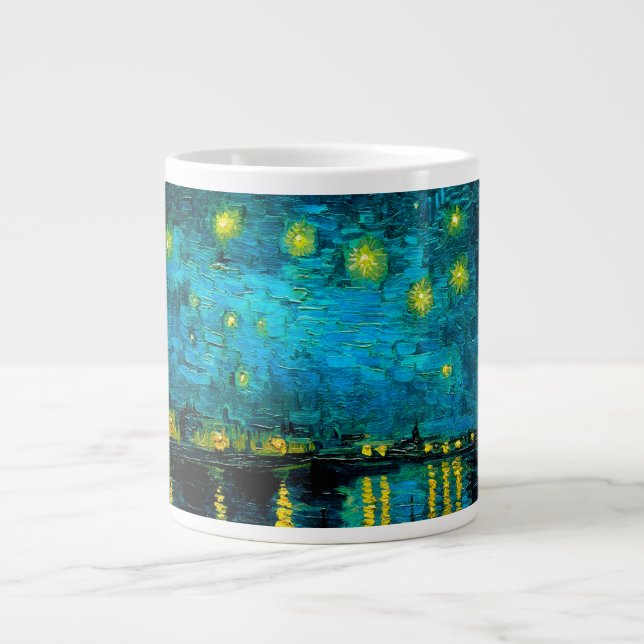 Van Gogh Starry Night Over the Rhône  Large Coffee Mug (Front)