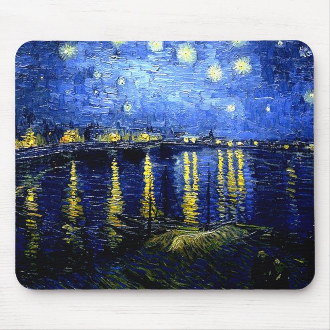 Van Gogh - Starry Night over the Rhone Mouse Mat (Front)