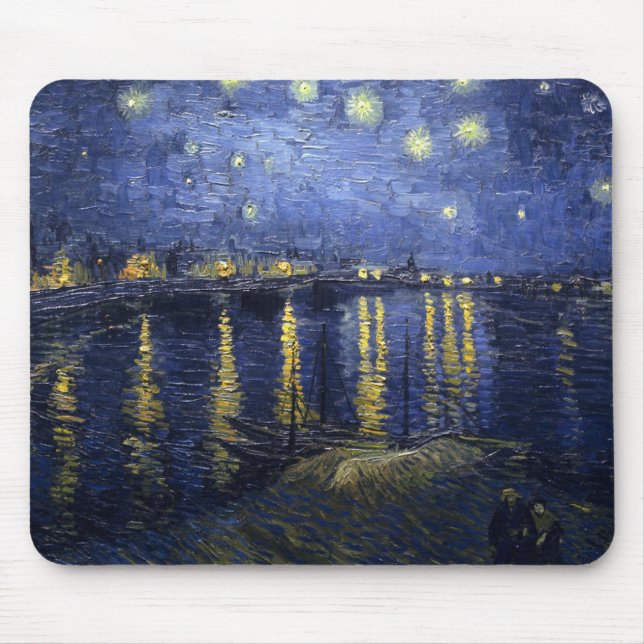 Van Gogh Starry Night Over The Rhone Mouse Mat (Front)