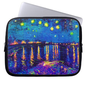 Van Gogh - Starry Night Over The Rhone Pop Art Laptop Sleeve