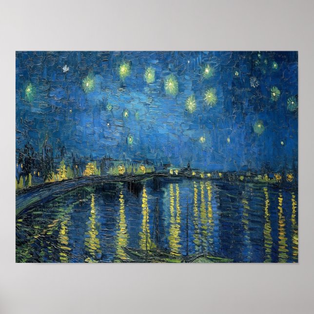 Van Gogh Starry Night Over the Rhone Poster (Front)