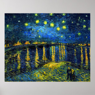 Van Gogh - Starry Night over the Rhone Poster