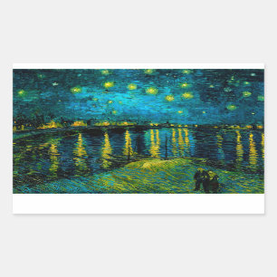 Van Gogh Starry Night Over the Rhône  Rectangular Sticker