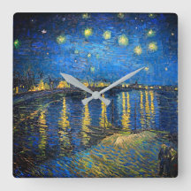 Van Gogh Starry Night Over the Rhone Wall Clock