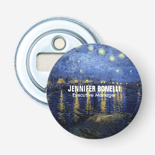 Van Gogh Starry Night Painting Add Your Name Bottle Opener