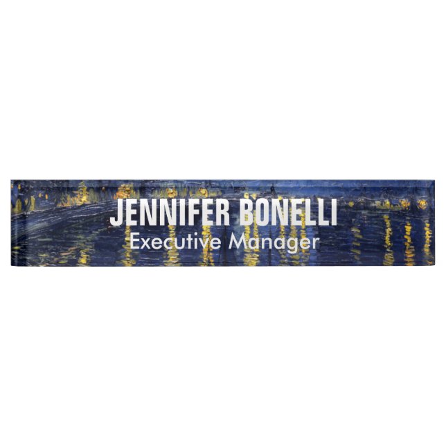 Van Gogh Starry Night Painting Add Your Name Nameplate (Front)