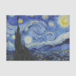 Van Gogh Starry Night Painting Tissue Paper<br><div class="desc">Vincent Van Gogh  (30 March 1853 – 29 July 1890) was an influential Dutch post-impressionist painter.  This painting is Starry Night.</div>