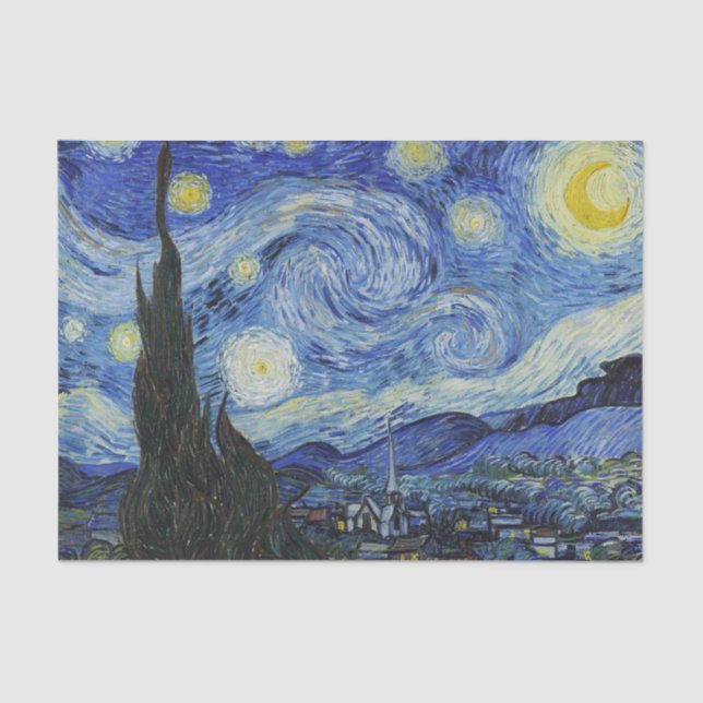 Van Gogh Starry Night Painting Tissue Paper (Front)
