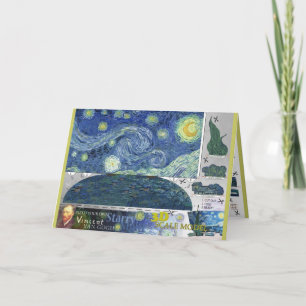 Van Gogh Starry Night Paper Craft 3D Card