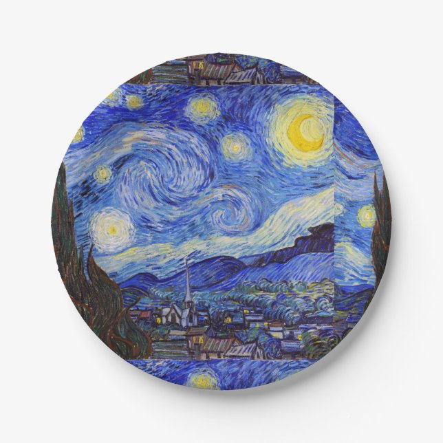 Van Gogh , "Starry Night" Paper Plate (Front)