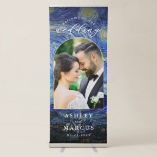 Van Gogh Starry Night Photo Welcome Wedding Retractable Banner