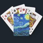 van gogh - starry night playing cards<br><div class="desc">Van Gogh's famous painting,  "The Starry Night." Painted during his stay at the Saint Remy asylum in the 1880's,  van Gogh depicted the rolling hills and cypress trees he saw from his window.  Digitally enhanced by PixDezines.  Copyright © 2008-2020 PixDezines™. All rights reserved.</div>