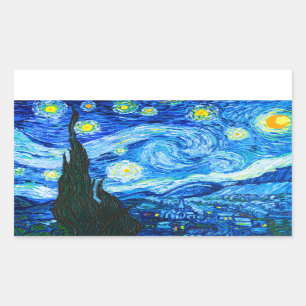 Van Gogh Starry Night Rectangular Sticker