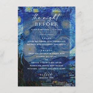 Van Gogh Starry Night Rehearsal Dinner. Art Museum Menu