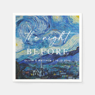 Van Gogh Starry Night Rehearsal Dinner Celestial Napkin
