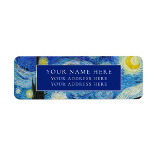 VAN GOGH "STARRY NIGHT" RETURN ADDRESS LABEL