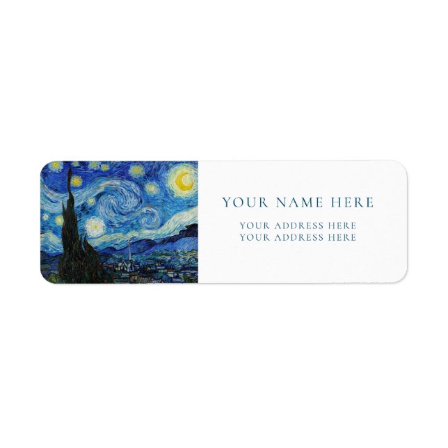 VAN GOGH "STARRY NIGHT" RETURN ADDRESS LABEL (Front)