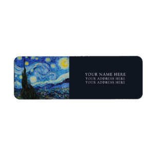 VAN GOGH "STARRY NIGHT" RETURN ADDRESS LABEL