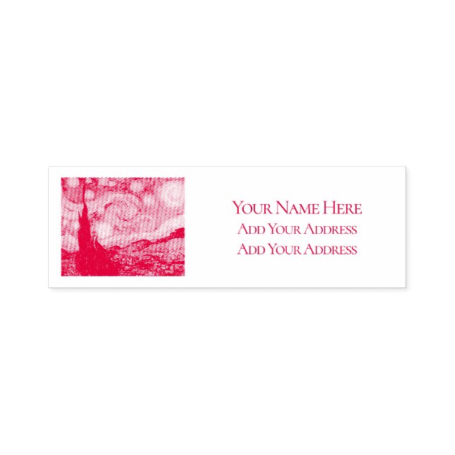 VAN GOGH "STARRY NIGHT" RETURN ADDRESS LABEL STAMP (Design)