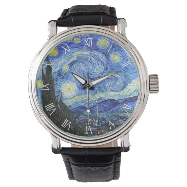 VAN GOGH Starry Night Roman Numerals Watch (Front)