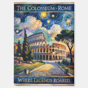 Van Gogh Starry Night Rome Italy Colosseum Travel  Magnet