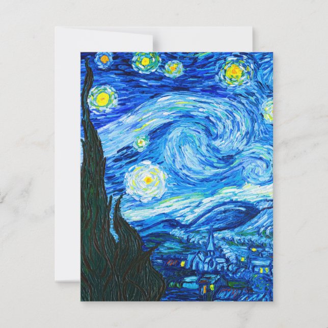 Van Gogh Starry Night RSVP Card (Front)