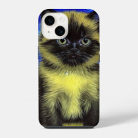 Van Gogh Starry Night Siamese Cat